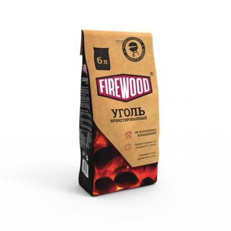 Уголь в брикетах Firewood древесный 6л, 1.8кг  - основное фото